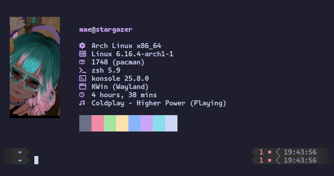 a fastfetch prompt for my system
